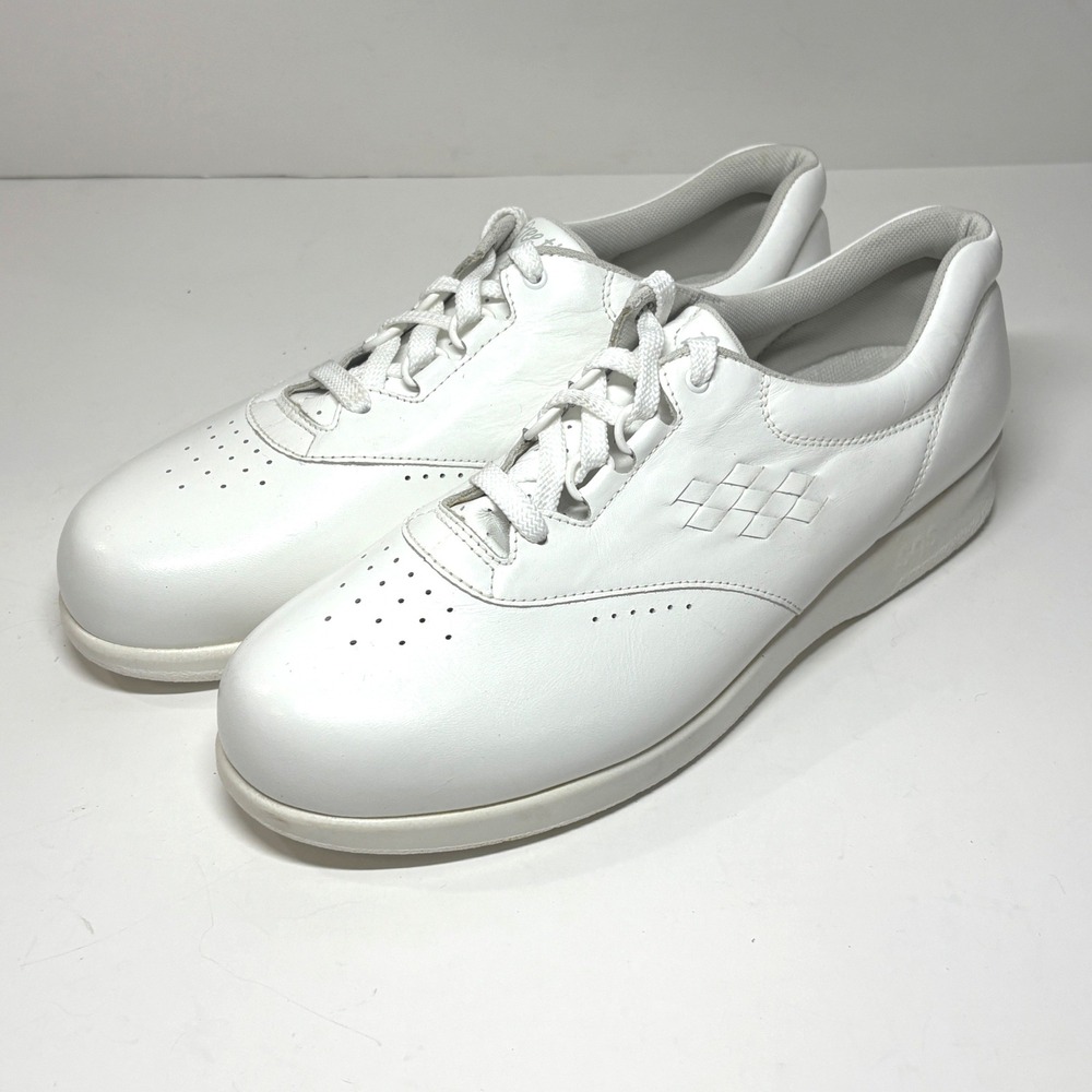 SAS Free Time Shoes Women 10 M White Leather Walking Sneakers Orthopedic Comfort